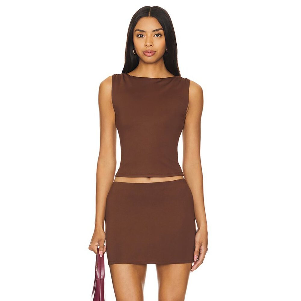Lovers + Friends Morgan Mini Skirt in Brown